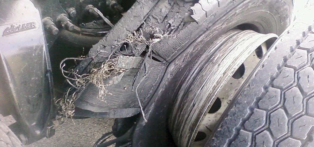 tire blowout aftermath